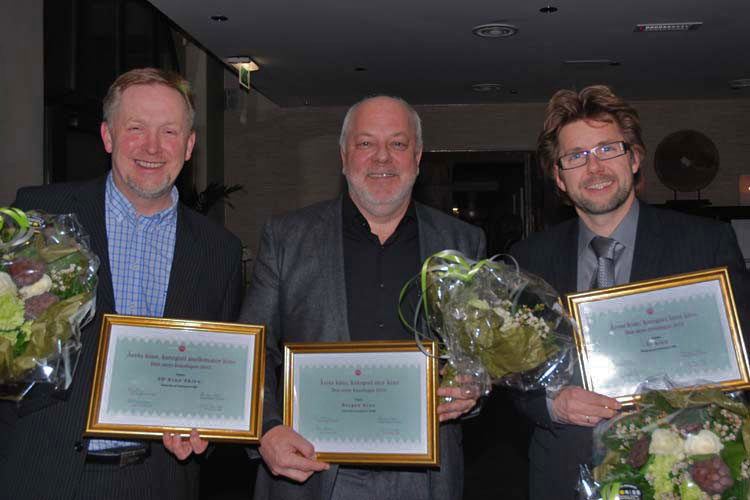 Tre glade prisvinnere. F.v. SF Kino Skien, Bergen kino og Ål kino. Foto: Sigurd Moe Hetland