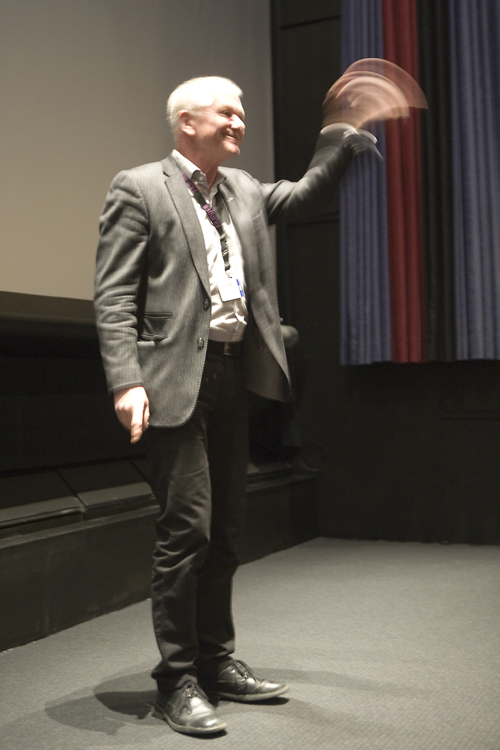 Snurr film! Håkon Skogrand under et filmtreff i Filmens Hus.