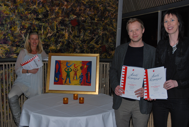 Eva Moe fikk hedersnålen, mens Stig Magne Pedersen og Anita Kristensen ble kåret av filmbyråene til årets kinosjefer 2012 (foto: Sigurd Moe Hetland)